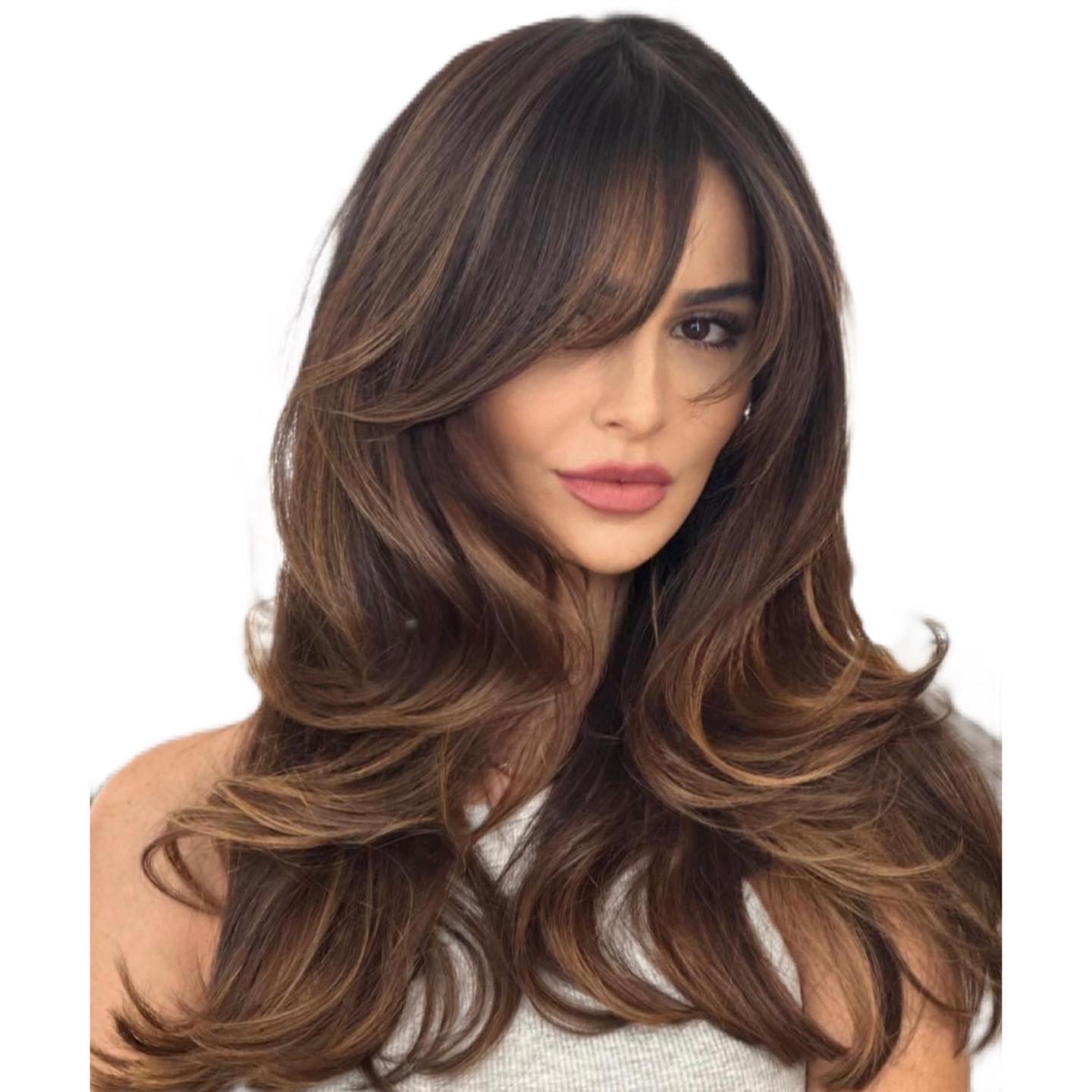 Warm brunette, soft layers